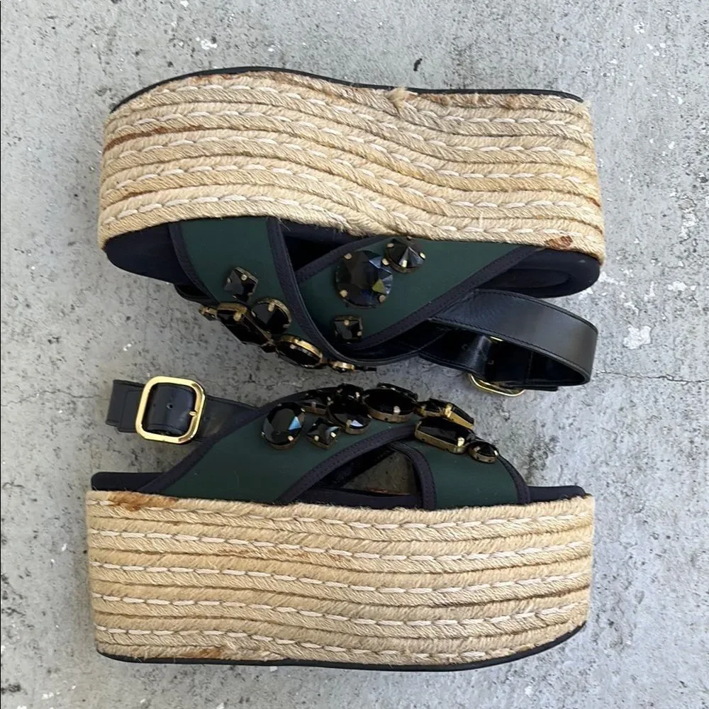 Marni Bejeweled Platform Sandals